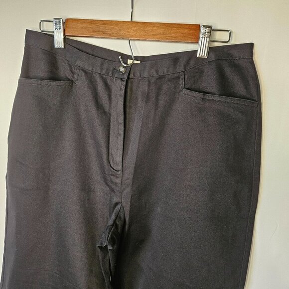 J. Jill Size 14 Stretch Cotton Spandex Straight Leg Black Pants 29" Inseam - Picture 2 of 10